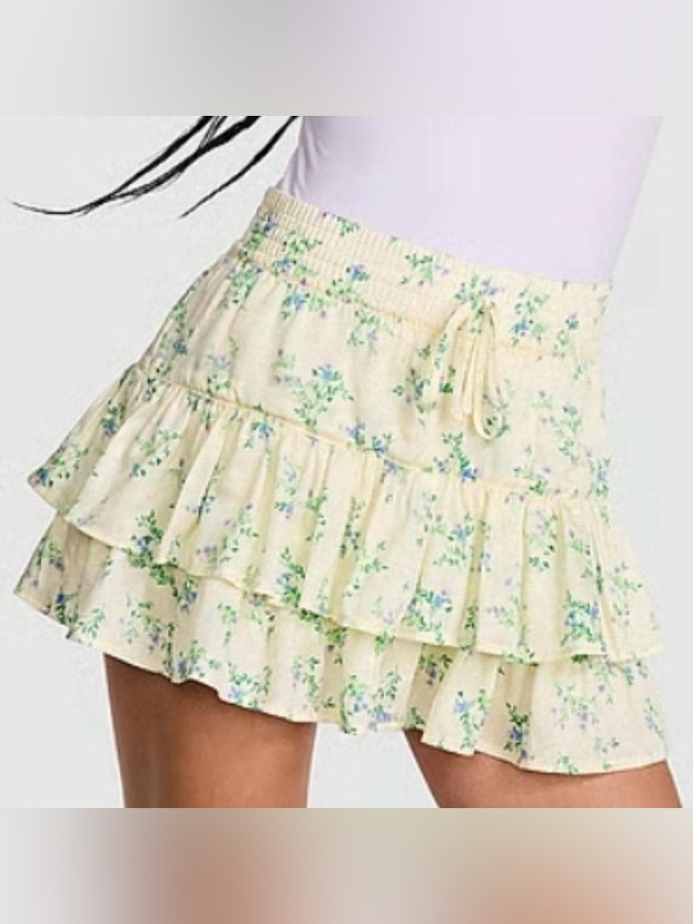PINK Victoria's Secret Floral Ruffled Mini Skirt